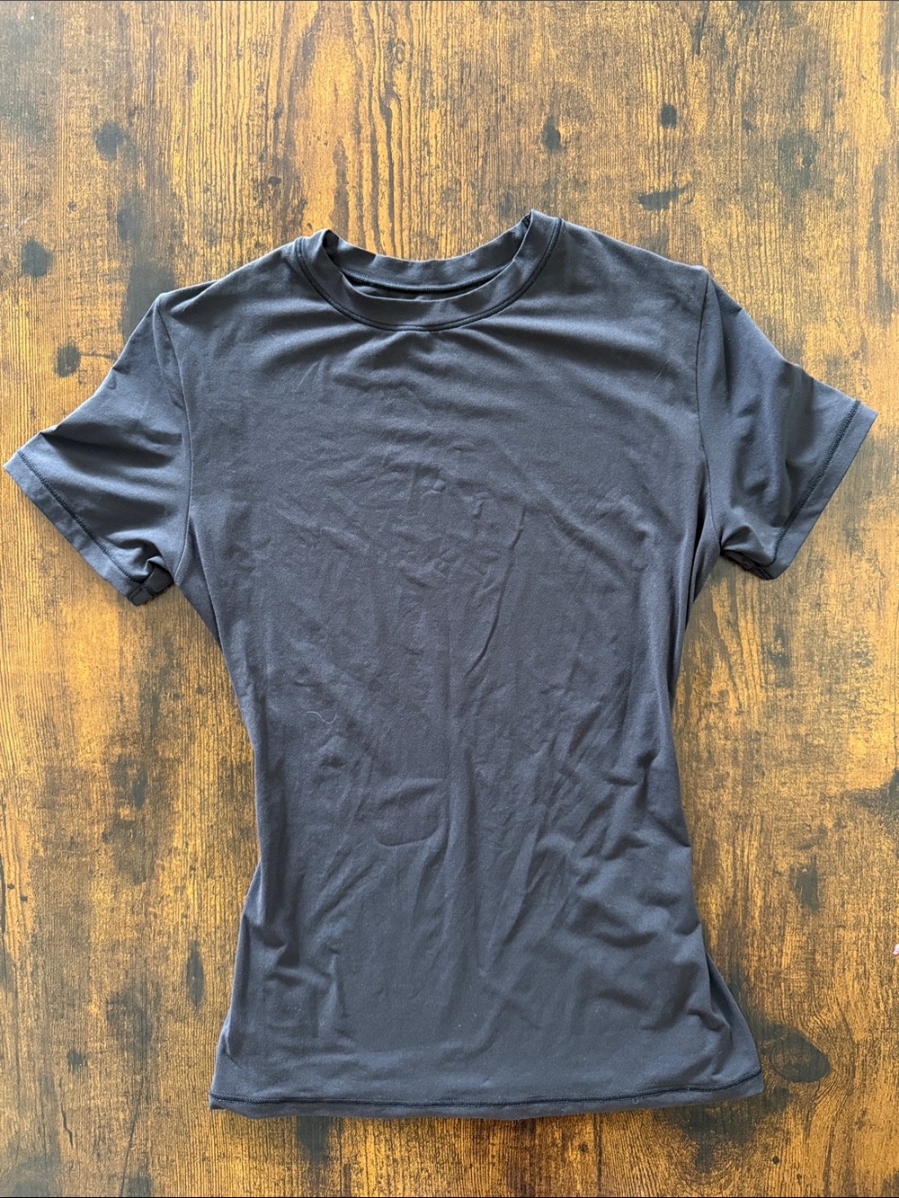 SKIMS Black Short Sleeve Crewneck Tee